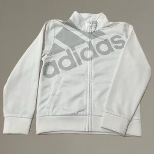 Adidas Kids White Zip-Up Hoodie